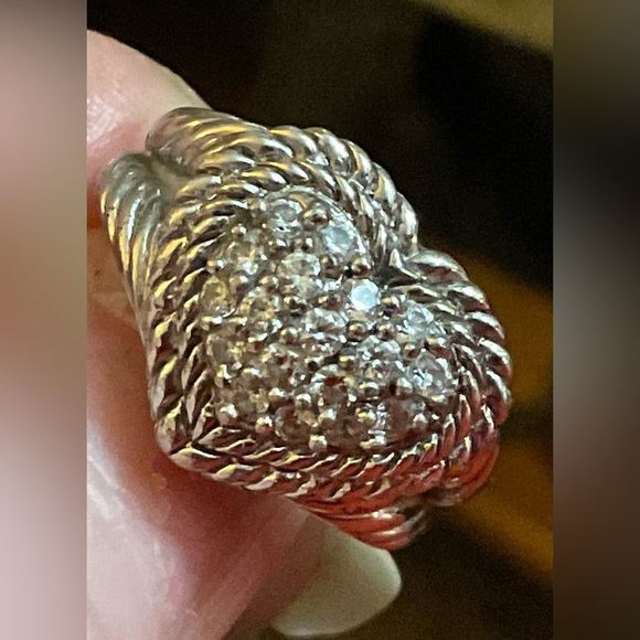 Judith Ripka Jewelry - Judith Ripka: Pava heart shaped striking silver (925) cocktail style rop…